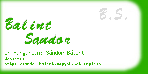 balint sandor business card