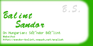 balint sandor business card